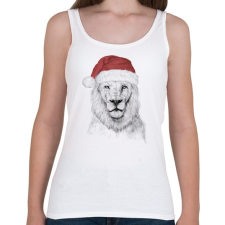 PRINTFASHION Santa lion - Női atléta - Fehér női trikó