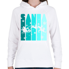 PRINTFASHION Santa - Női kapucnis pulóver - Fehér