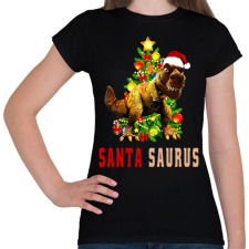 PRINTFASHION santa saurus - Női póló - Fekete női póló