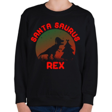 PRINTFASHION Santa Saurus Rex - Gyerek pulóver - Fekete gyerek pulóver, kardigán
