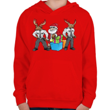 PRINTFASHION Santa Security - Gyerek kapucnis pulóver - Piros gyerek pulóver, kardigán