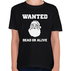 PRINTFASHION Santa Wanted - Gyerek póló - Fekete