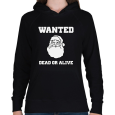 PRINTFASHION Santa Wanted - Női kapucnis pulóver - Fekete