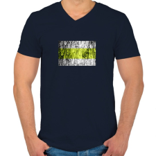 PRINTFASHION Sárgasáv minimál - Férfi V-nyakú póló - Sötétkék férfi póló