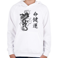 PRINTFASHION Sárkány 1 - Gyerek kapucnis pulóver - Fehér gyerek pulóver, kardigán