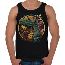 PRINTFASHION Sárkány design - Férfi atléta - Fekete