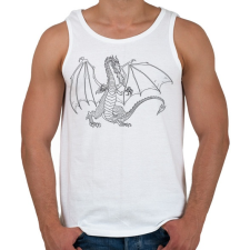 PRINTFASHION Sárkány  - Férfi atléta - Fehér atléta, trikó