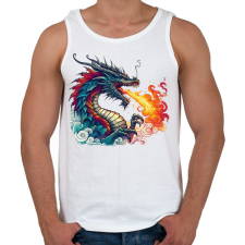 PRINTFASHION Sárkány - Férfi atléta - Fehér atléta, trikó