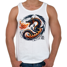 PRINTFASHION Sárkány - Férfi atléta - Fehér atléta, trikó