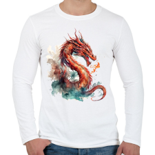 PRINTFASHION sárkány - Férfi hosszú ujjú póló - Fehér férfi póló