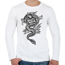 PRINTFASHION Sárkány  - Férfi hosszú ujjú póló - Fehér férfi póló