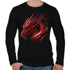 PRINTFASHION Sárkány - Férfi hosszú ujjú póló - Fekete