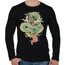 PRINTFASHION sárkány - Férfi hosszú ujjú póló - Fekete férfi póló