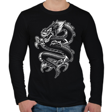 PRINTFASHION sárkány - Férfi hosszú ujjú póló - Fekete