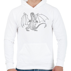 PRINTFASHION Sárkány  - Férfi kapucnis pulóver - Fehér