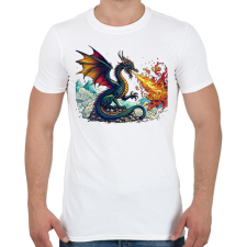 PRINTFASHION Sárkány - Férfi póló - Fehér férfi póló