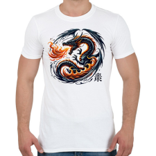 PRINTFASHION Sárkány - Férfi póló - Fehér férfi póló