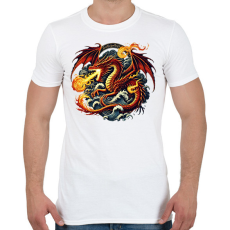 PRINTFASHION Sárkány - Férfi póló - Fehér
