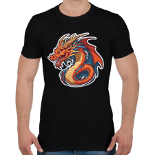 PRINTFASHION Sárkány  - Férfi póló - Fekete férfi póló
