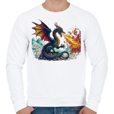 PRINTFASHION Sárkány - Férfi pulóver - Fehér