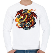 PRINTFASHION Sárkány - Férfi pulóver - Fehér férfi pulóver, kardigán