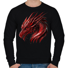 PRINTFASHION Sárkány - Férfi pulóver - Fekete