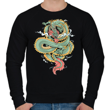 PRINTFASHION sárkány - Férfi pulóver - Fekete férfi pulóver, kardigán