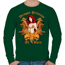 PRINTFASHION Sárkány - Férfi pulóver - Sötétzöld