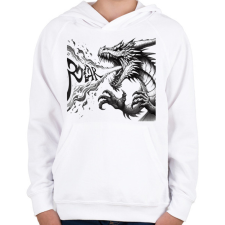 PRINTFASHION Sárkány - Gyerek kapucnis pulóver - Fehér gyerek pulóver, kardigán