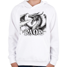 PRINTFASHION Sárkány - Gyerek kapucnis pulóver - Fehér gyerek pulóver, kardigán