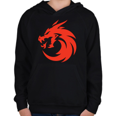 PRINTFASHION sárkány  - Gyerek kapucnis pulóver - Fekete