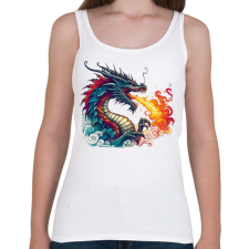 PRINTFASHION Sárkány - Női atléta - Fehér női trikó