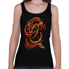 PRINTFASHION Sárkány  - Női atléta - Fekete női trikó