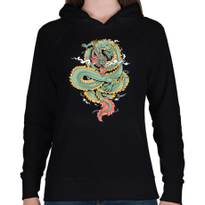 PRINTFASHION sárkány - Női kapucnis pulóver - Fekete
