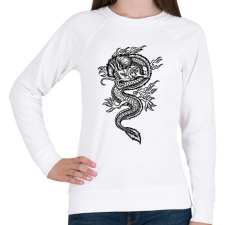 PRINTFASHION Sárkány  - Női pulóver - Fehér női pulóver, kardigán