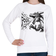 PRINTFASHION Sárkány - Női pulóver - Fehér női pulóver, kardigán