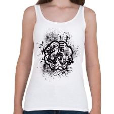 PRINTFASHION sárkány pecsét - Női atléta - Fehér női trikó