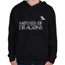 PRINTFASHION sárkányok anyja fehér - Gyerek kapucnis pulóver - Fekete gyerek pulóver, kardigán