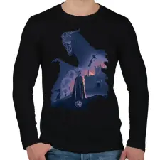 PRINTFASHION Sárkányok háza - Férfi hosszú ujjú póló - Fekete férfi póló