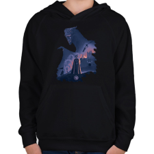 PRINTFASHION Sárkányok háza - Gyerek kapucnis pulóver - Fekete gyerek pulóver, kardigán