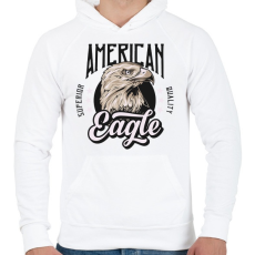 PRINTFASHION Sas 02 - American Eagle - Férfi kapucnis pulóver - Fehér