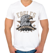 PRINTFASHION Sas 04 - Los Angeles Eagles - Férfi V-nyakú póló - Fehér férfi póló