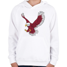 PRINTFASHION Sas - Bold eagle - Gyerek kapucnis pulóver - Fehér gyerek pulóver, kardigán