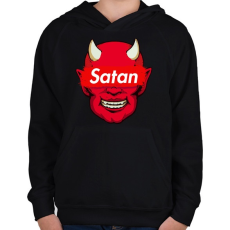 PRINTFASHION Satan - Gyerek kapucnis pulóver - Fekete
