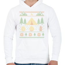 PRINTFASHION Sátoros csúnya pulcsi - Férfi kapucnis pulóver - Fehér férfi pulóver, kardigán