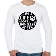 PRINTFASHION Save a life - Férfi hosszú ujjú póló - Fehér férfi póló