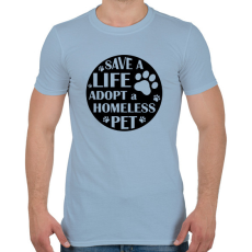 PRINTFASHION Save a life - Férfi póló - Világoskék