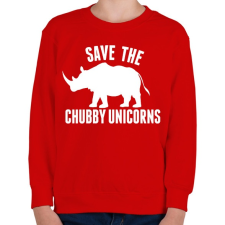 PRINTFASHION Save the Chubby Unicorns! - Gyerek pulóver - Piros gyerek pulóver, kardigán