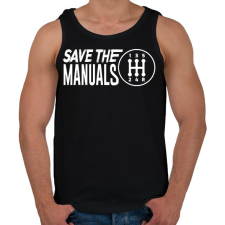 PRINTFASHION Save the manuals - Férfi atléta - Fekete atléta, trikó