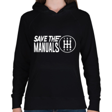 PRINTFASHION Save the manuals - Női kapucnis pulóver - Fekete női pulóver, kardigán